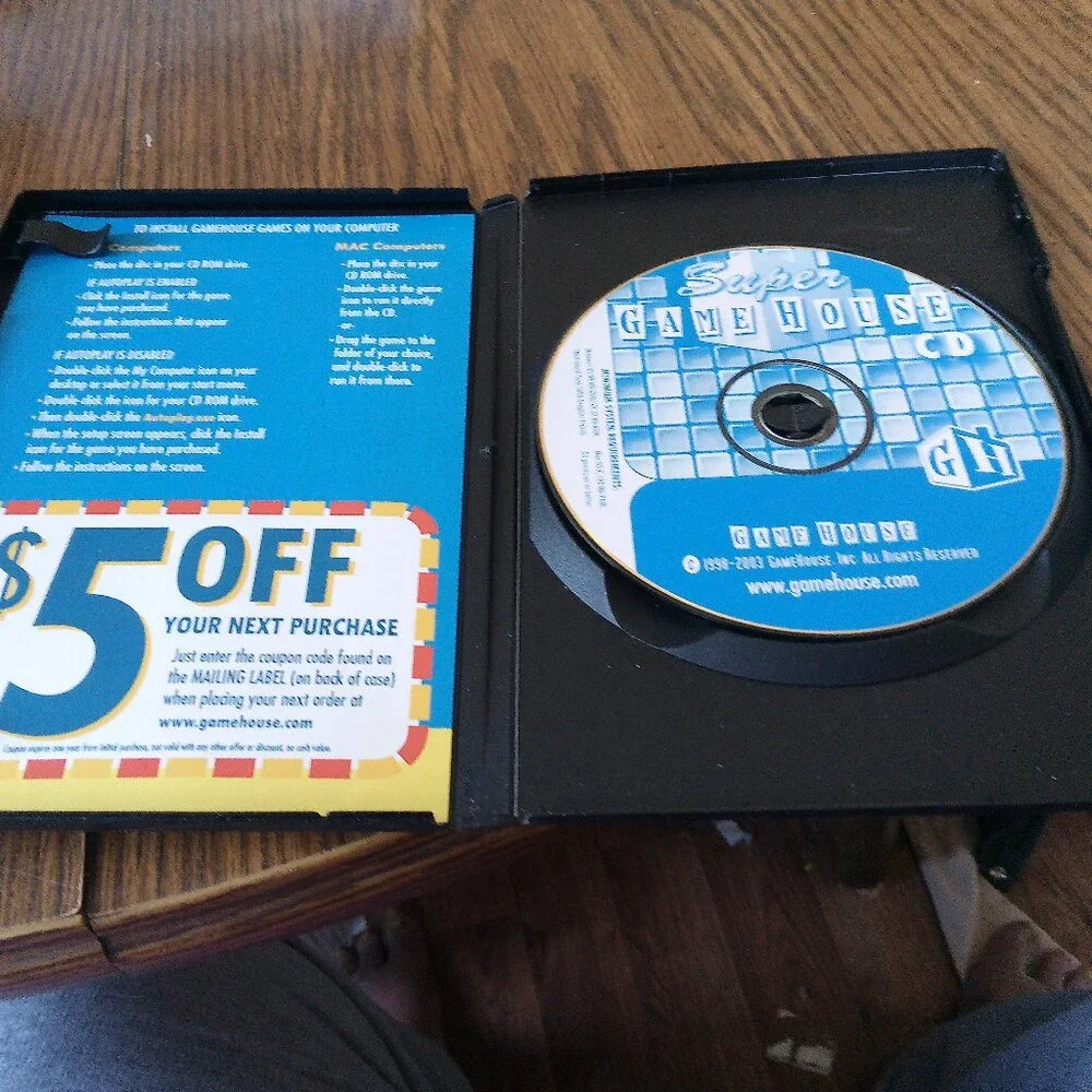Super Game House CD For Microsoft Windows PC's Or Apple Macs (2003 Gamehouse)